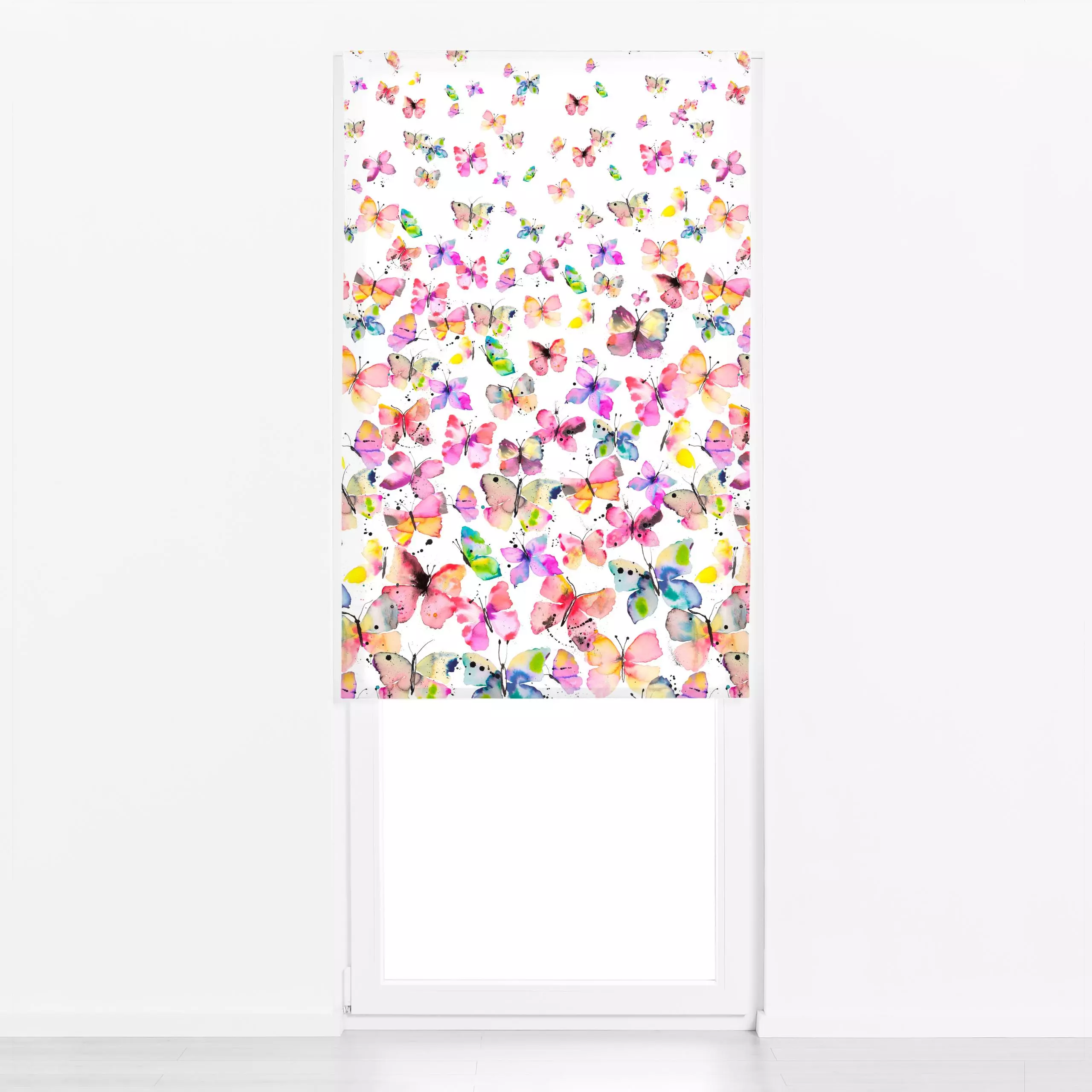 Raffrollo Spring Watercolor Butterflies - Frühling, Tiere - von „Ninola Design "; boho, Aquarell, Natur, Sonne, Schmetterlin...