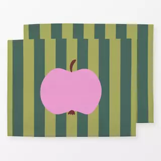 Tischset Apfel auf Streifen