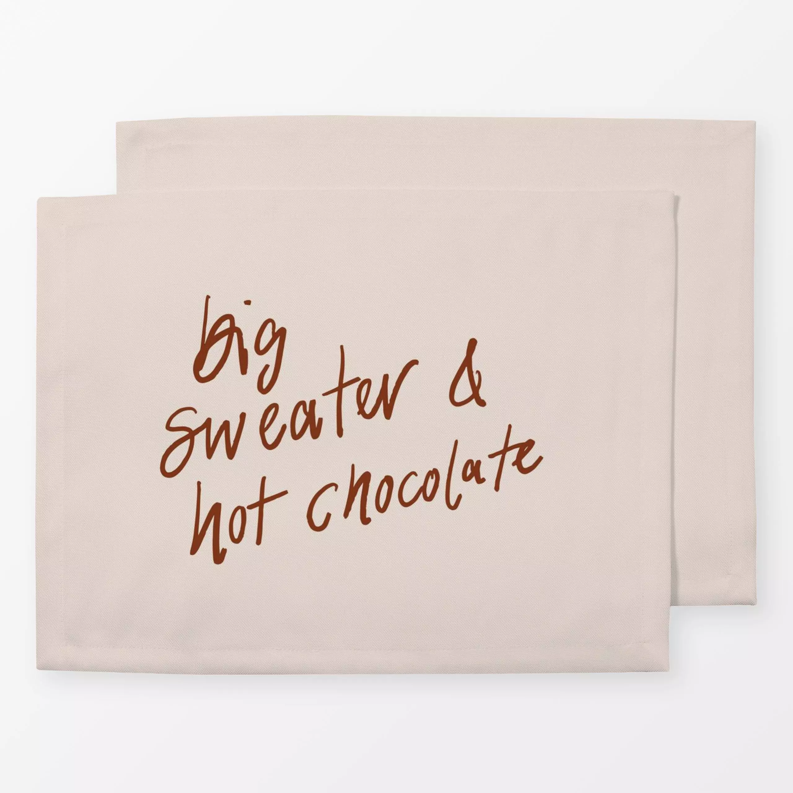 Tischset Big Sweater Lettering - Herbst, Sprüche & Schriftzüge - von „Kruth Design"; Herbst, spruch, Spruchkissen, Herbstdek...