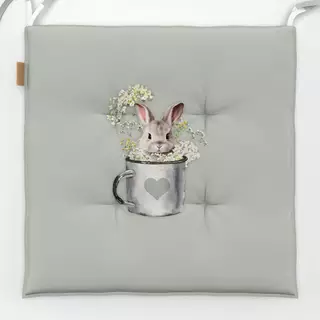 Sitzkissen Hase in Tasse - Salbei Grün