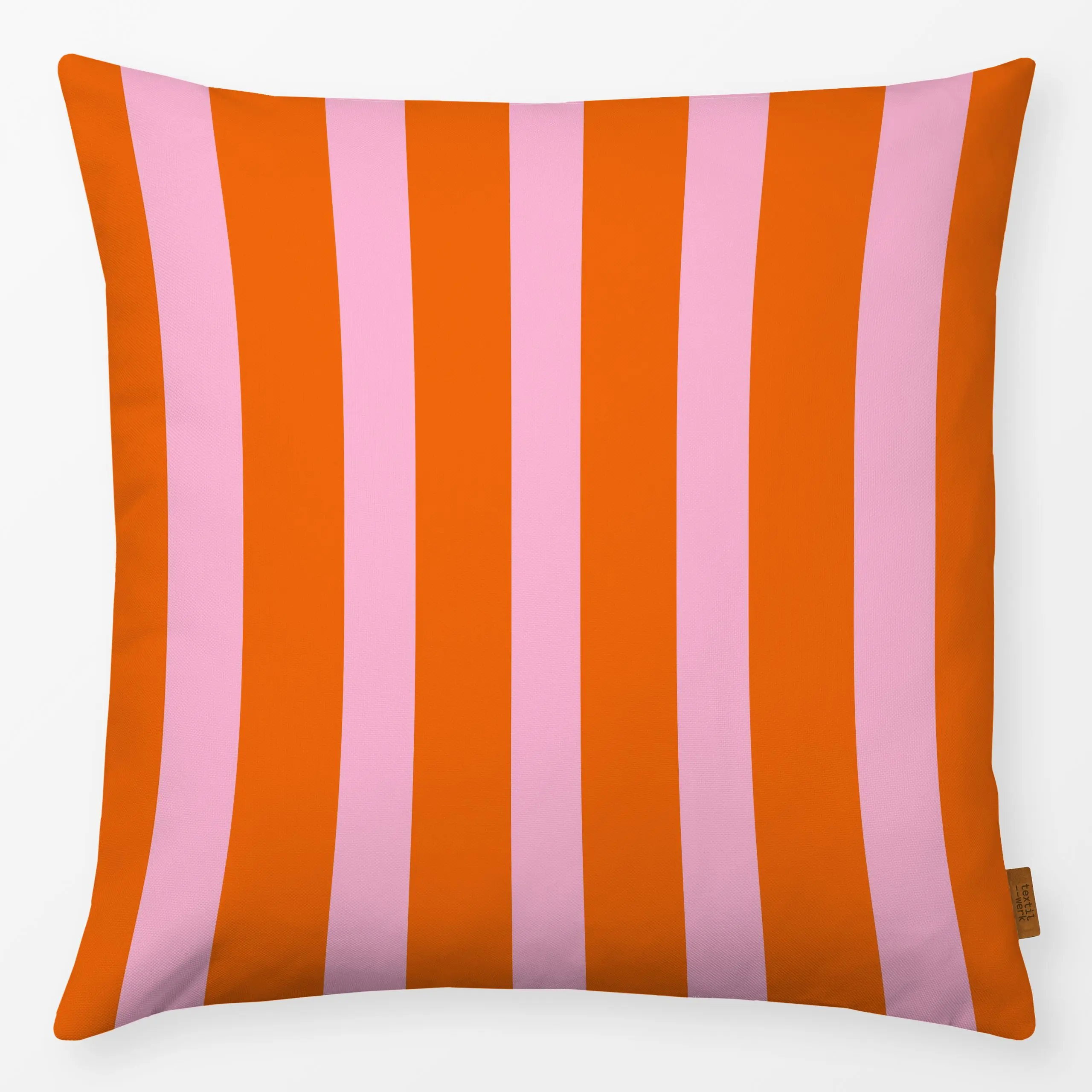 Kissen Bold Tangerine Candy Stripes - Frühling, Sommer, Symbole & Muster - von „Karen Menzenbach"; Streifen, Orange, Sommer,...