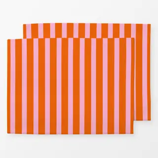 Tischset Bold Tangerine Candy Stripes
