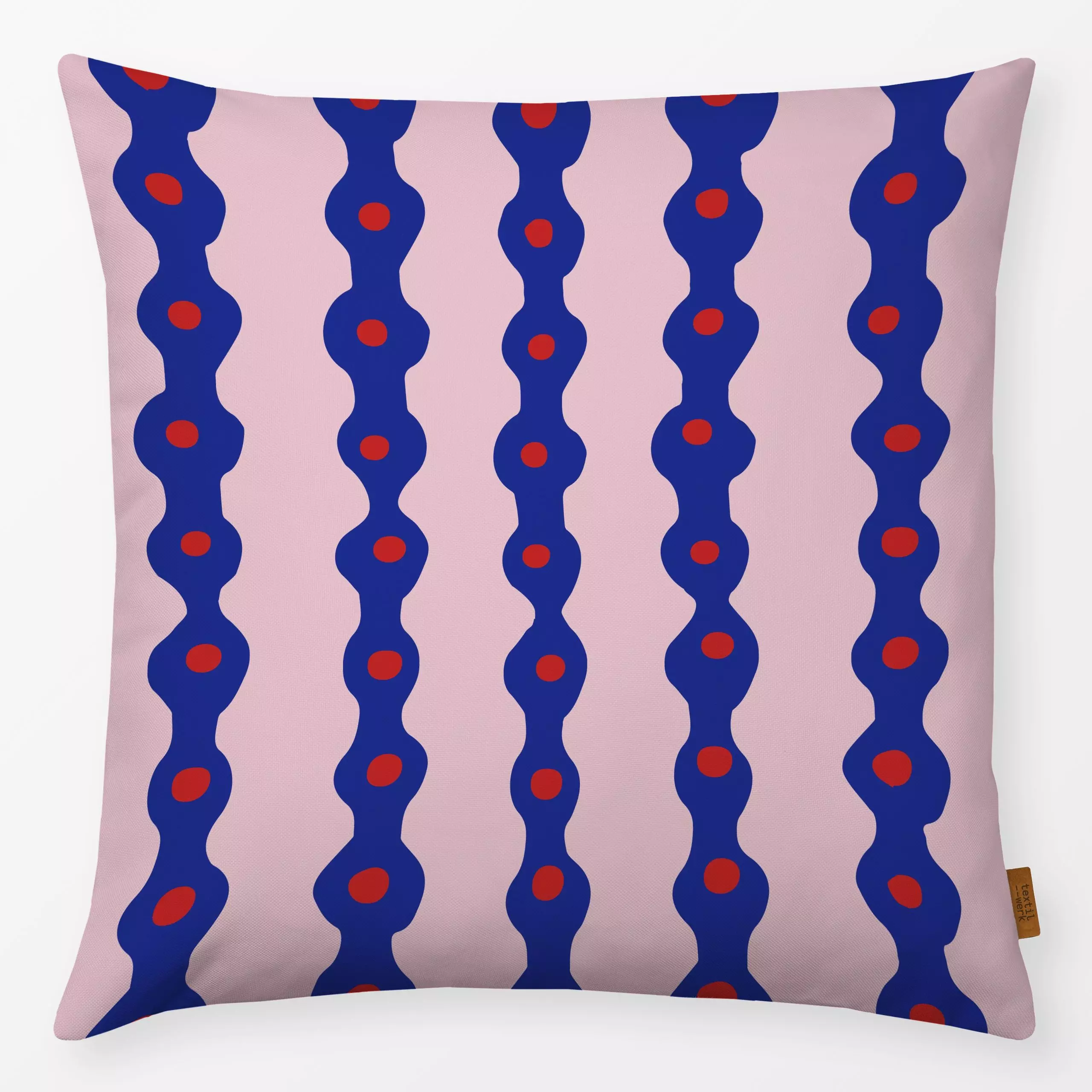 Kissen Punktstreifen rosa - Symbole & Muster - von „Andrea Liesert"; Linien, Punkte, Streifen, Ethno, organisch, Afrika, far...