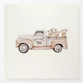 Tischdecke Vintage Truck mit Schafen