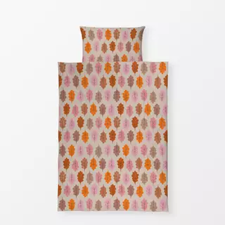 Bettwäsche Herbstblätter rosa orange