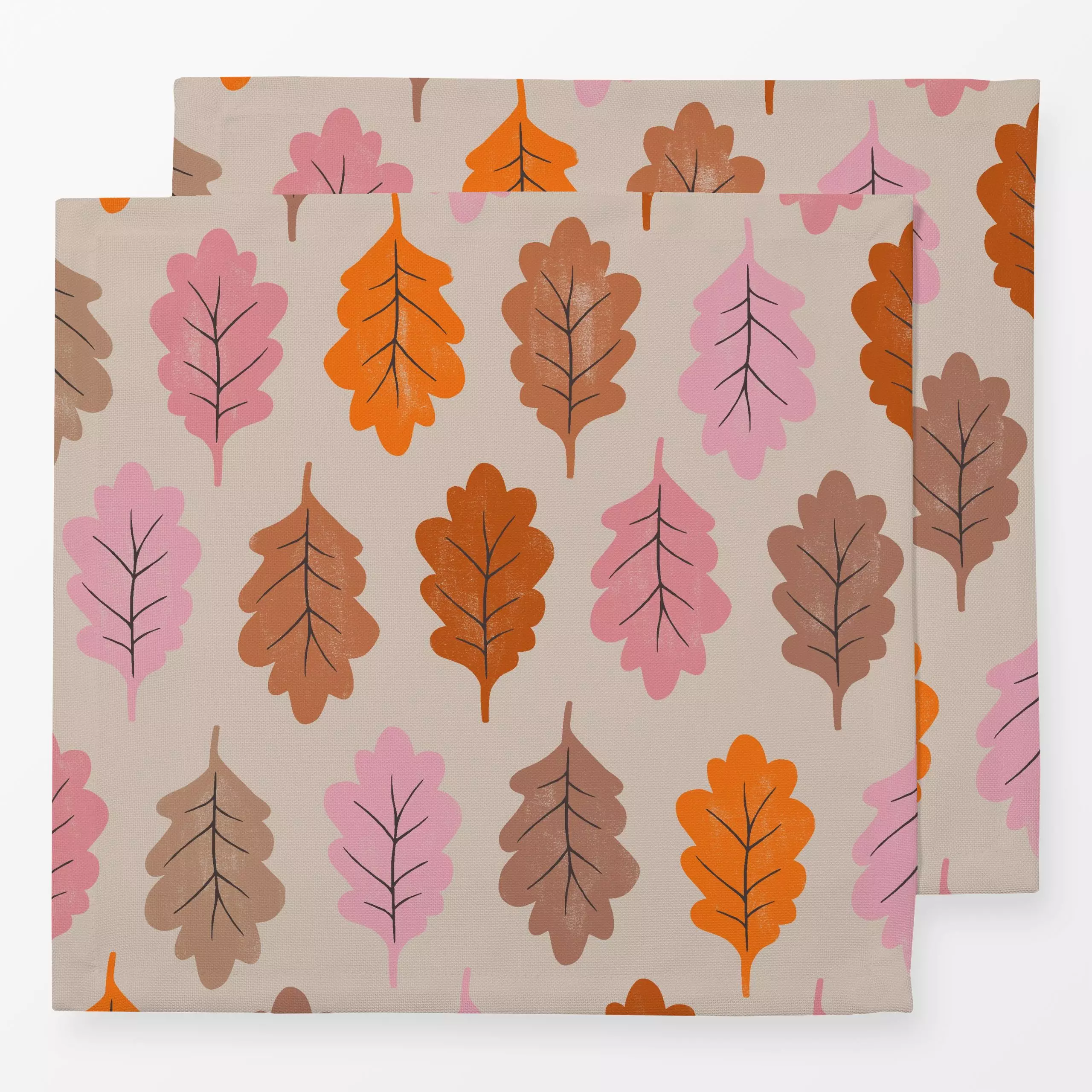 Servietten Herbstblätter rosa orange - Blumen & Florales, Herbst, Symbole & Muster - von „Studio Kesse"