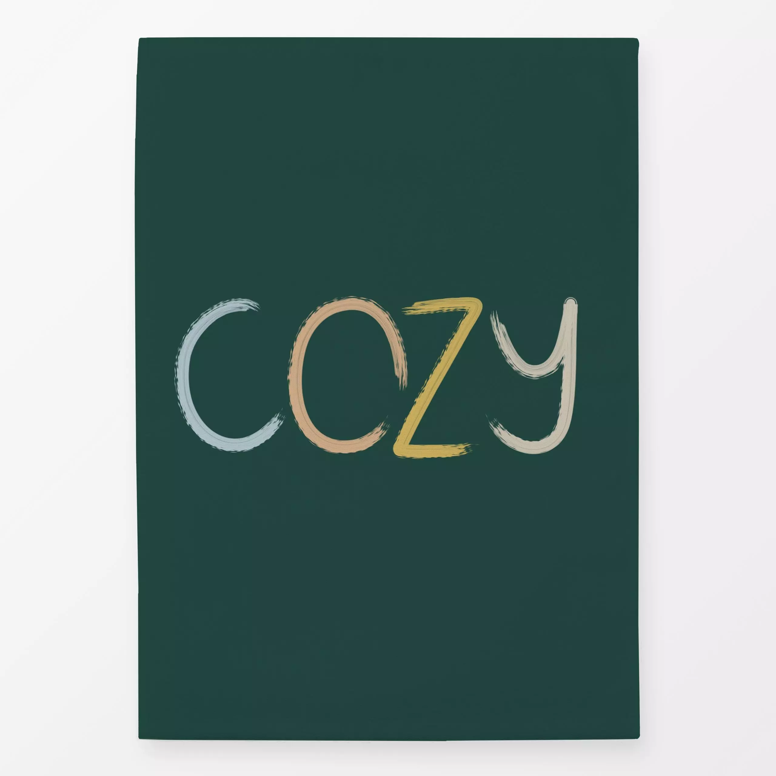 Geschirrtücher cozy - grün - Herbst, Sprüche & Schriftzüge - von „Heyduda"; Hygge, Cozy, Liebe, Geschenk, Spruchkissen, Hand...