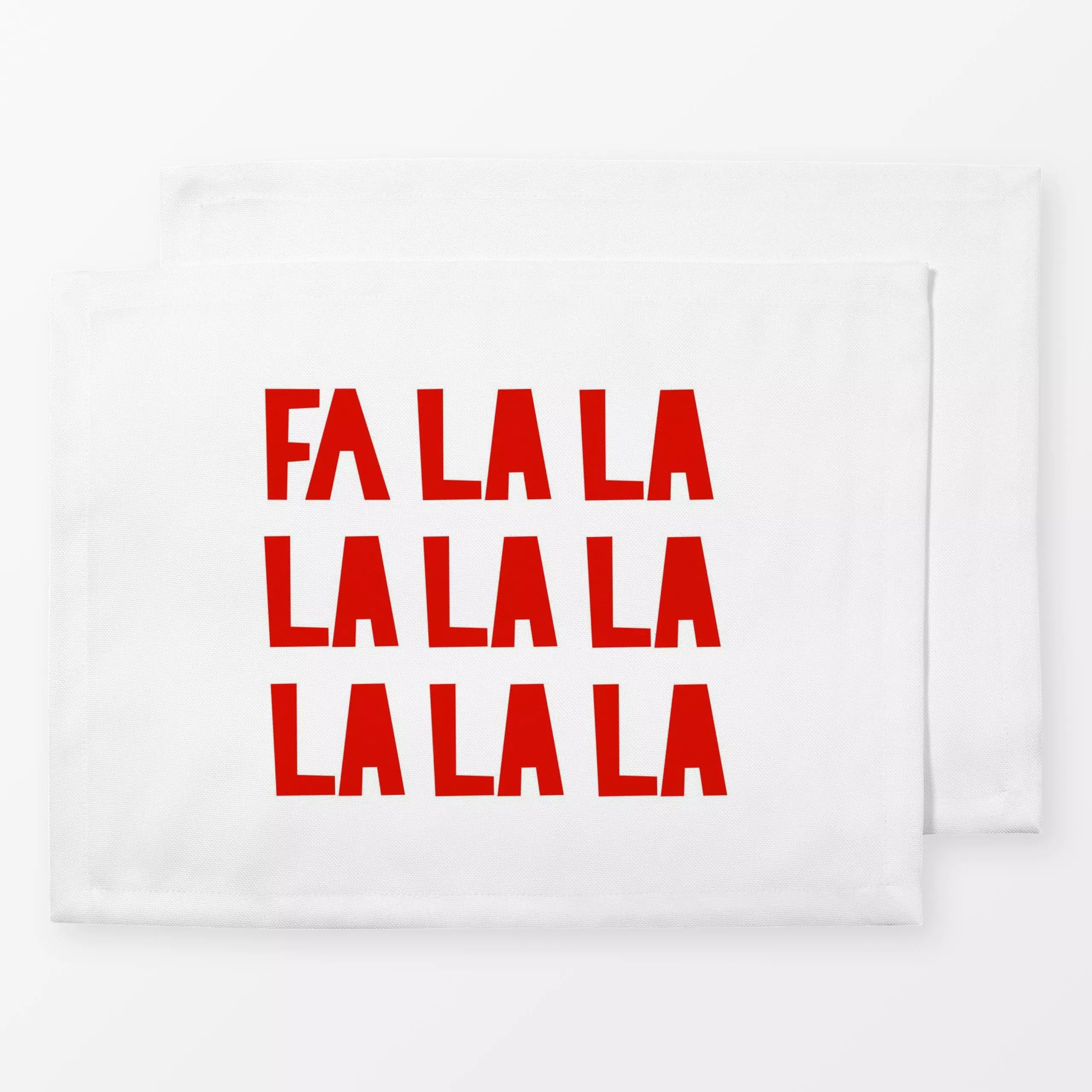 Tischset Fa la la - Sprüche & Schriftzüge, Weihnachten - von „Lisa Jasmin Bauer"; Weihnachten, typografie, weihnachtlich