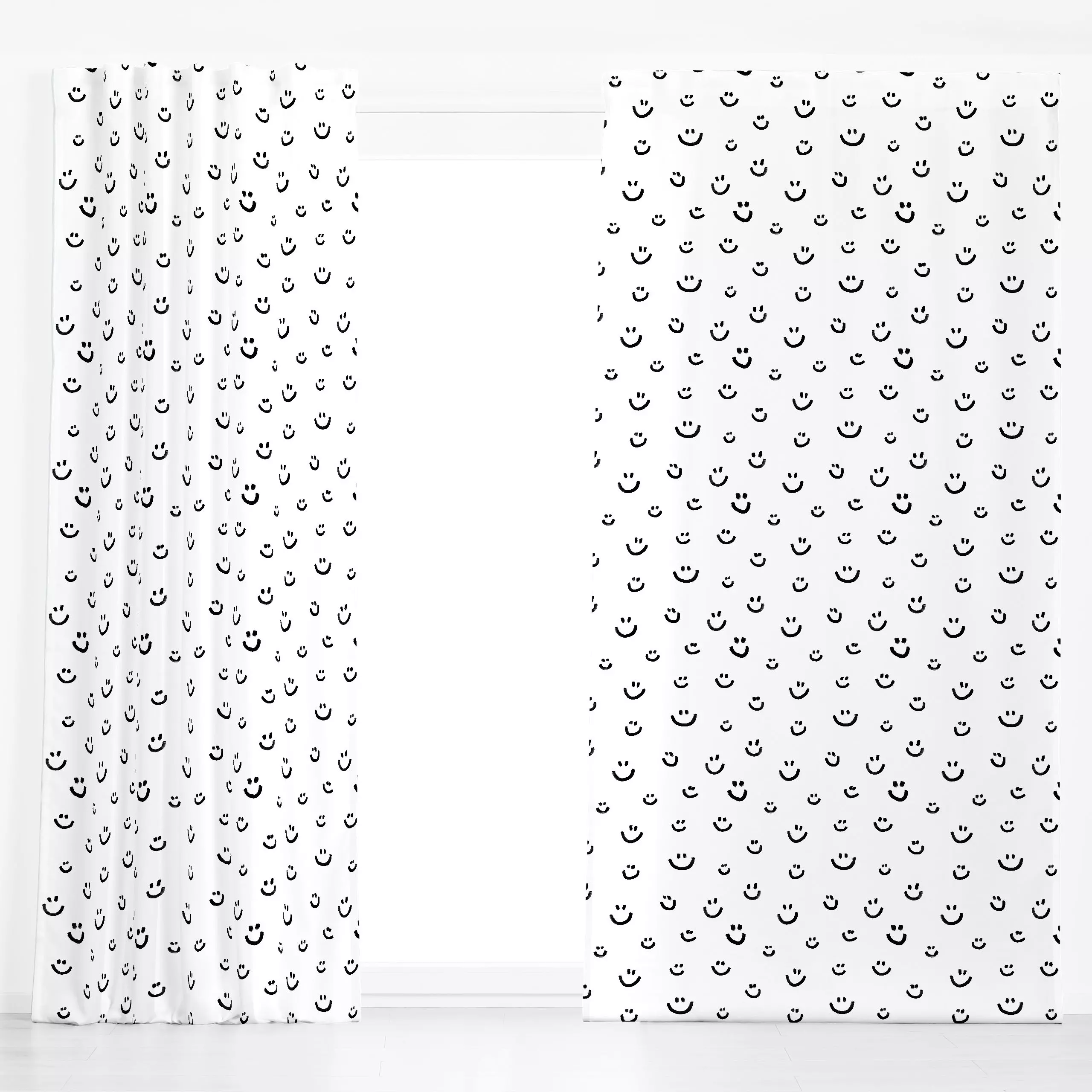 Dekovorhang Happy Smile 1 - von „Primus Pattern"; Pinsel, Geburtstag, Augen, Happy, Gesicht, positiv, Smiley, lachen