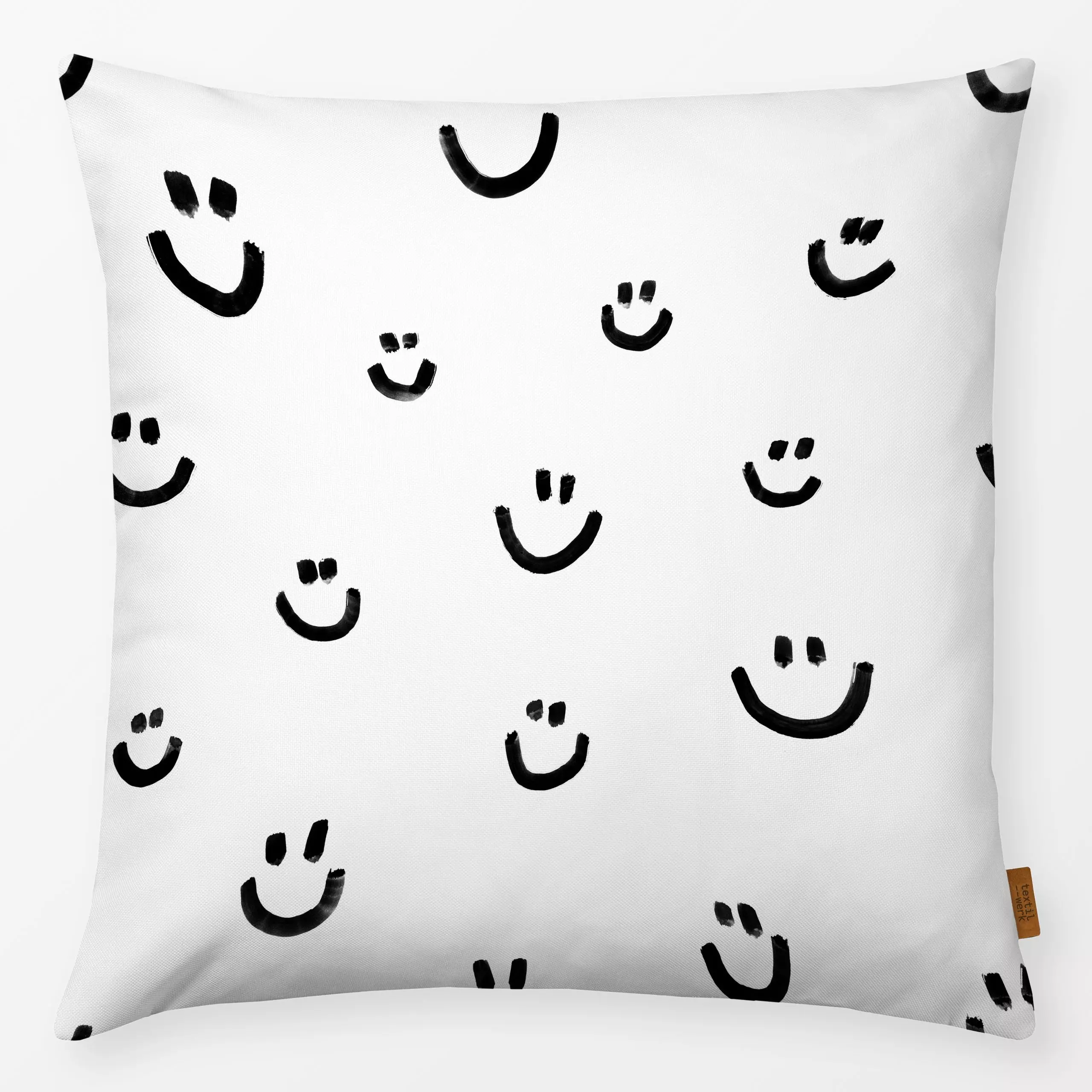 Kissen Happy Smile 1 - von „Primus Pattern"; Pinsel, Geburtstag, Augen, Happy, Gesicht, positiv, Smiley, lachen