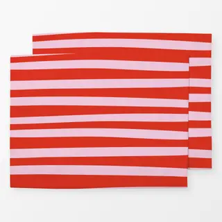 Tischset Stripes Rot Rosa