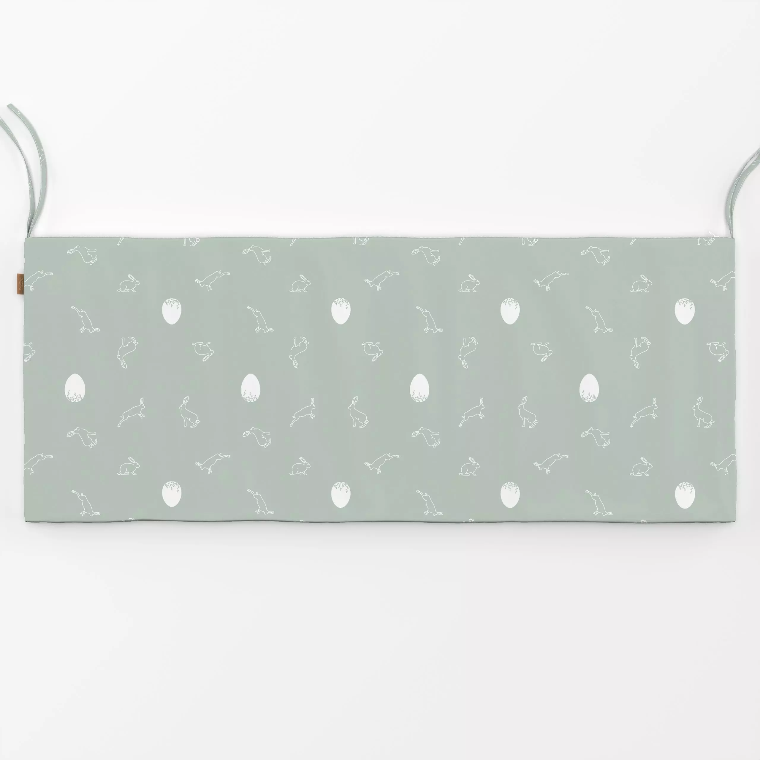 Bankauflage Ostern Lineart salbei - Frühling - von „Katrin Graff"; minimal, Hase, modern, Ostern, Osterhase, Salbei, pattern...