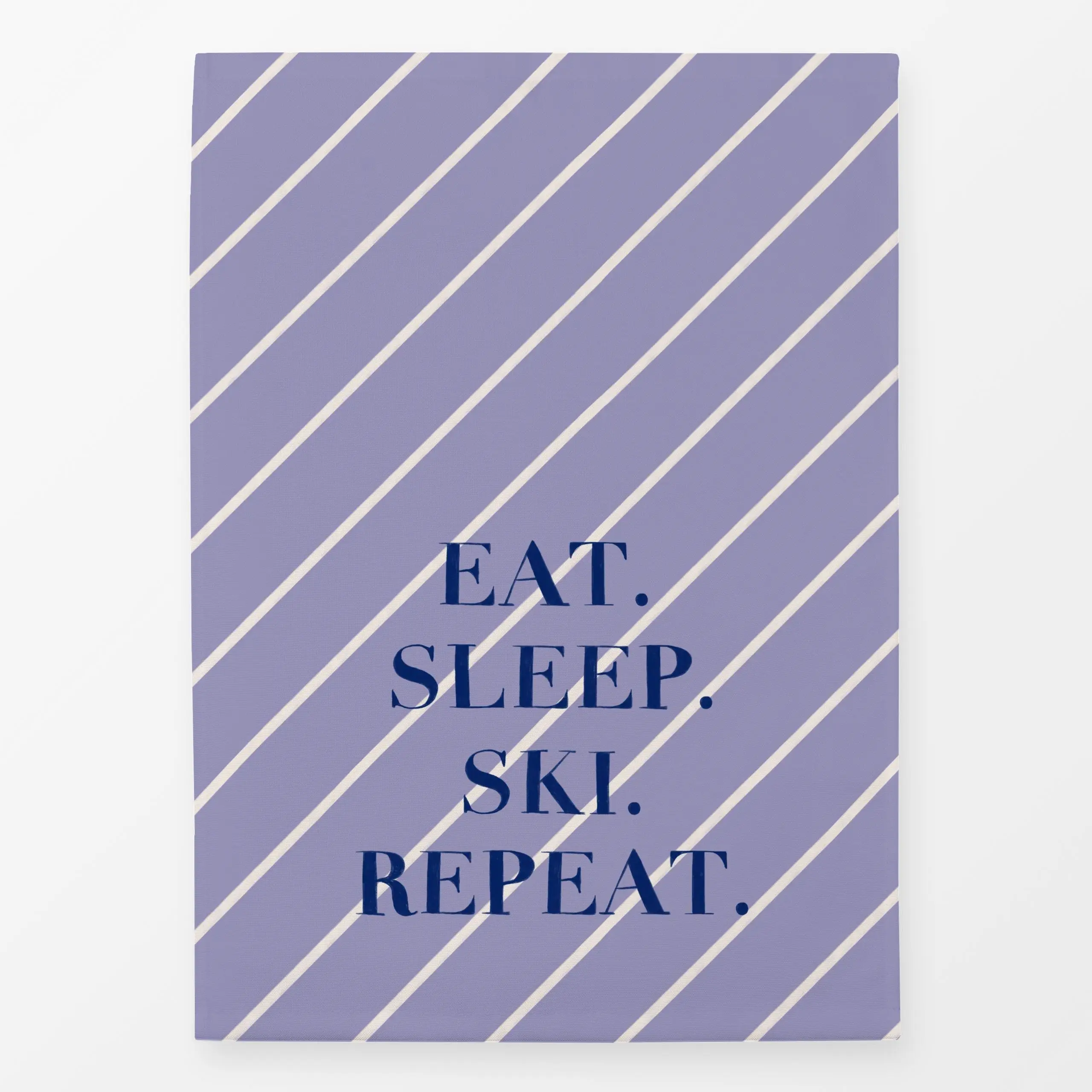 Geschirrtücher Eat Sleep Ski Repeat Lila - Sprüche & Schriftzüge, Winter - von „Sophie Augustin Illustration"; Ski, Winter, ...