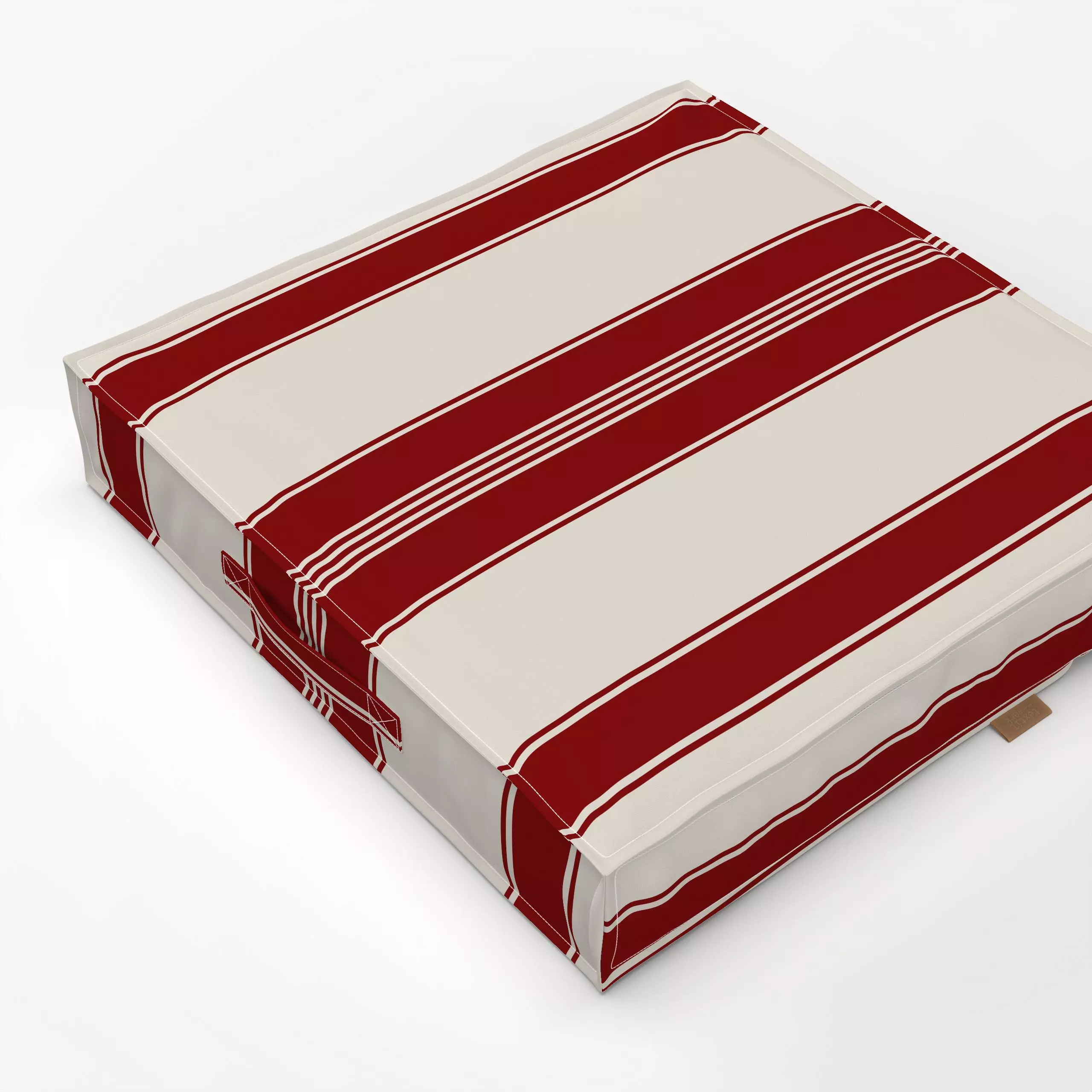 Bodenkissen Weihnachtsstreifen Beige Rot - Weihnachten, Symbole & Muster, Retro & Vintage - von „Uta Naumann"; boho, Streife...