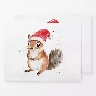 Tischset Weihnachtsmann Eichhörnchen