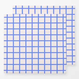 Servietten Karo Grid Blau & Weiß