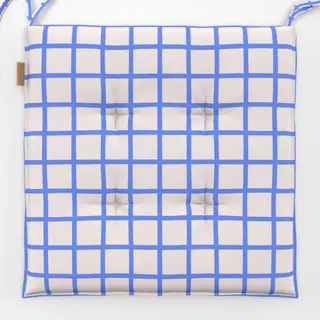 Sitzkissen Karo Grid Blau & Weiß