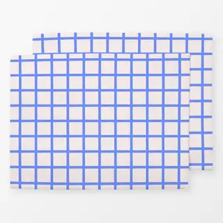 Tischset Karo Grid Blau & Weiß