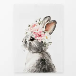 Geschirrtücher Hase mit Blumenkranz