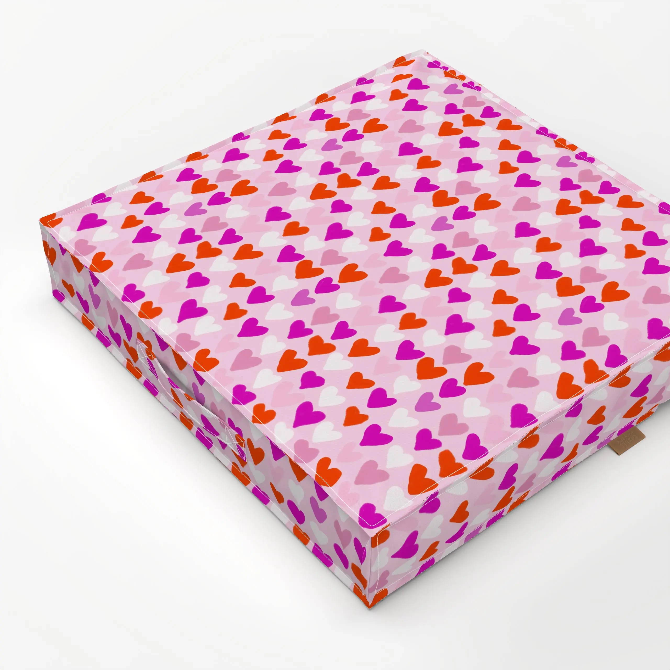 Bodenkissen Herzen Pink - Frühling, Liebe, Romantik & Pride, Symbole & Muster - von „Sophie Augustin Illustration"; Herzen, ...