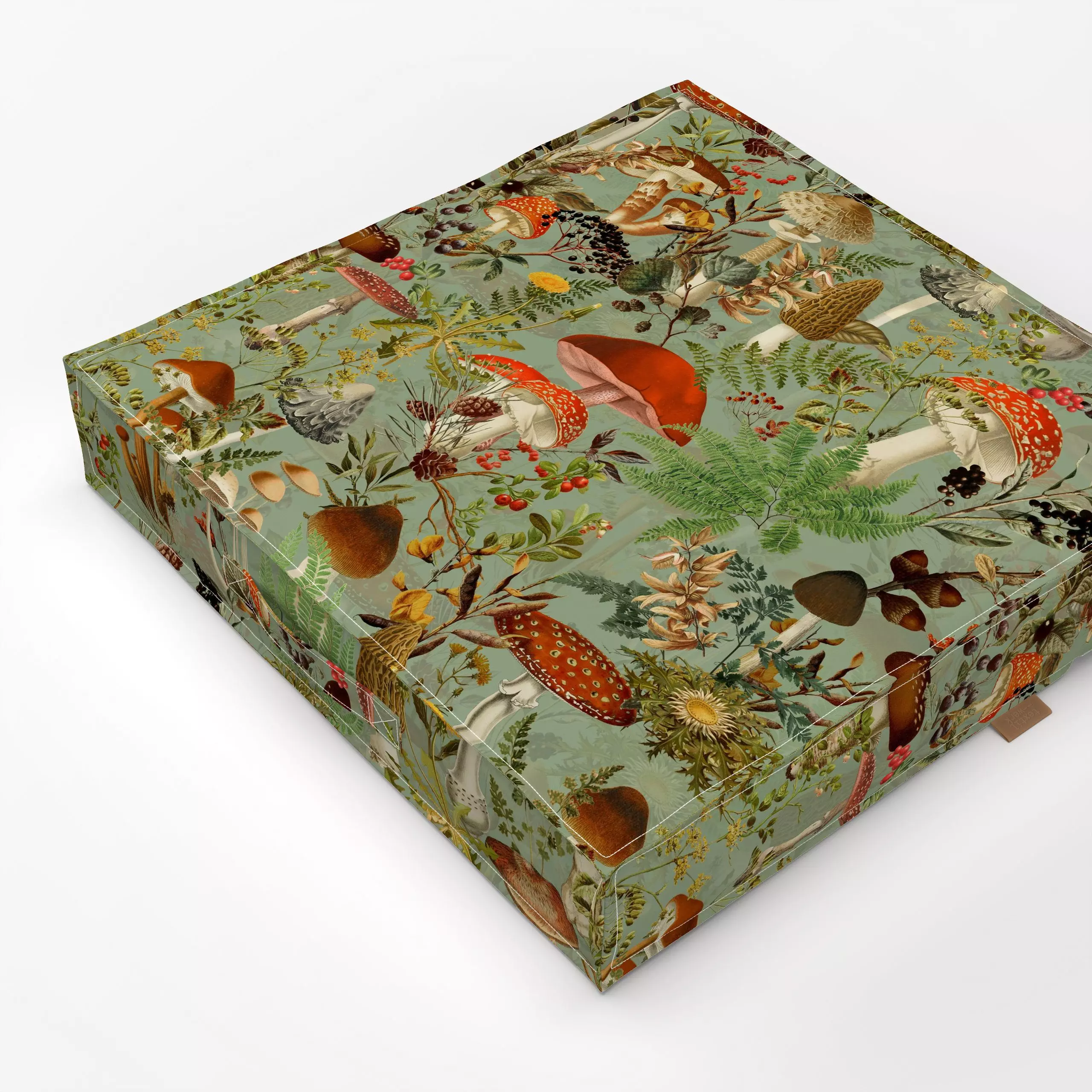 Bodenkissen Bezaubernder Herbst Wald 7 - Herbst, Pflanzen & Botanik, Retro & Vintage - von „Uta Naumann"; Muster, Farn, Wald...