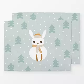 Tischset Hase Schneemann