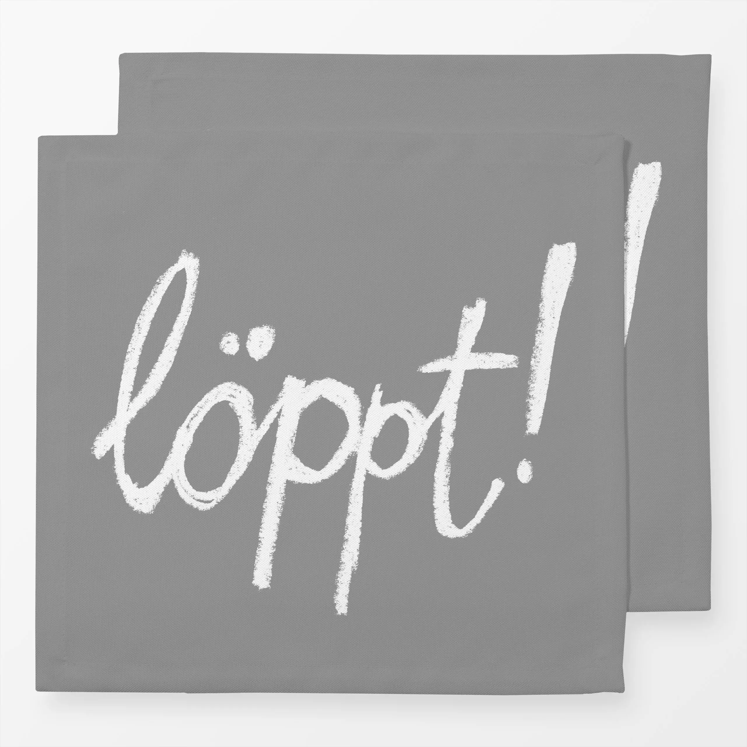 Servietten Löppt! - Sprüche & Schriftzüge - von „Janna Schipper"; grau, typografie, Handschrift, typo, Ostfriesland, Kreide,...