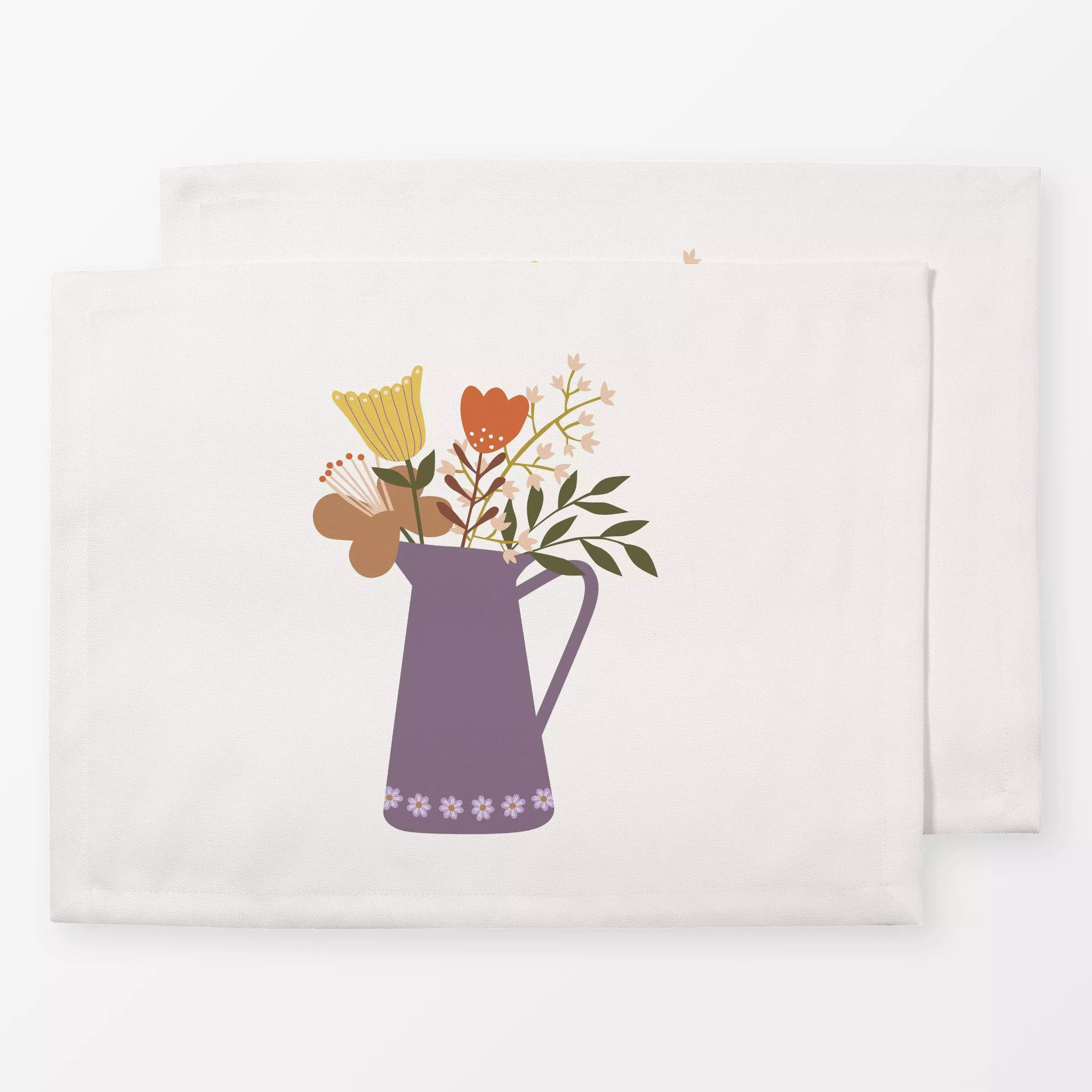 Tischset Kanne mit Herbstblumen - Herbst, Pflanzen & Botanik - von „Kerstin Ax"; Wildblumen, Herbst, Herbstdeko, blumenstrau...