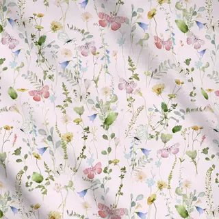 Meterware Rosa Wildblumen Garten