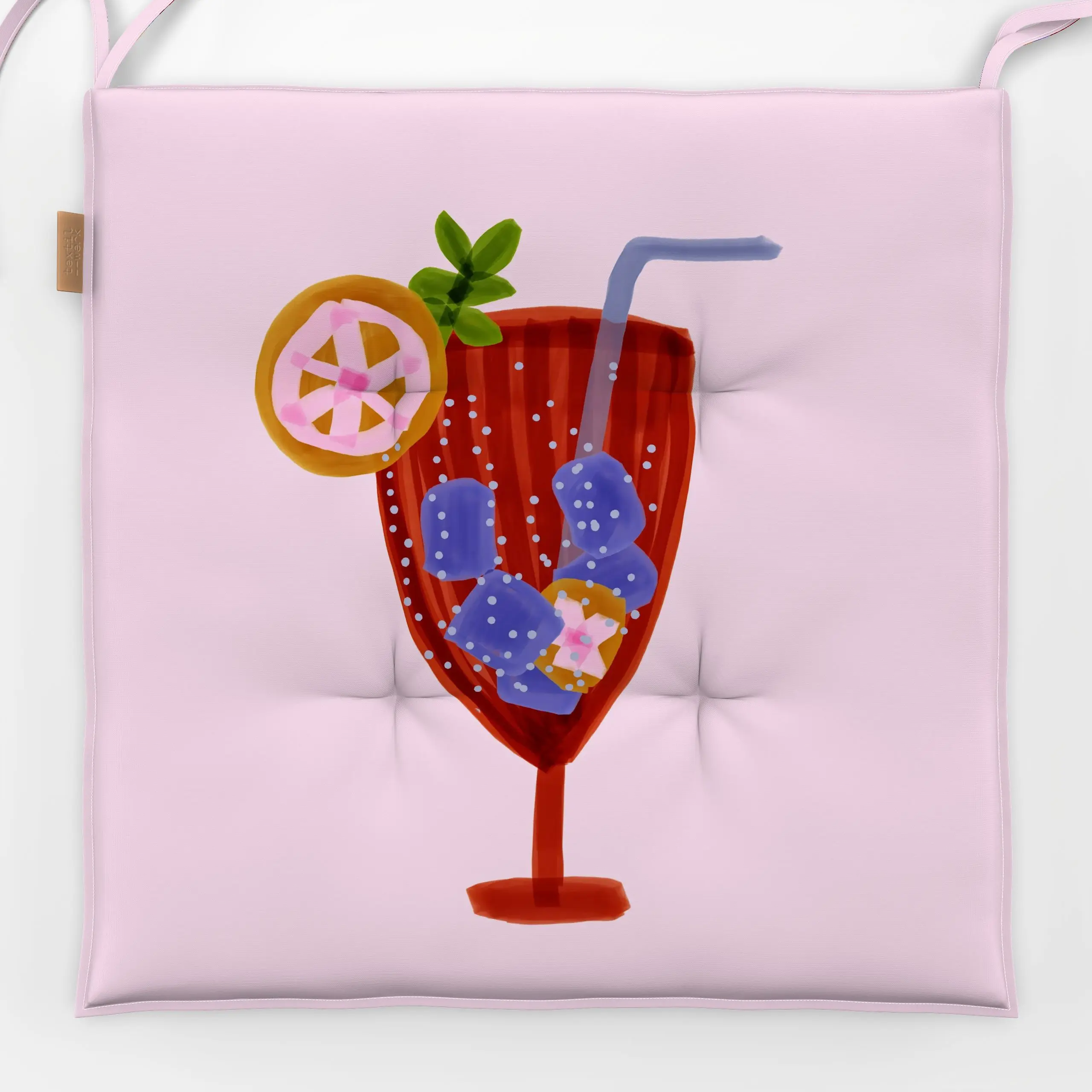 Sitzkissen Bloody Mary - Sommer, Küche, Essen & Trinken - von „Sophie Augustin Illustration"; Sommer, Cocktail, Drinks, bloo...