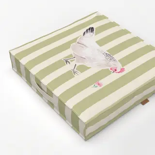 Bodenkissen Huhn gestreift grün