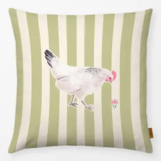 Kissen Huhn gestreift grün
