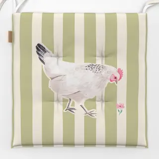 Sitzkissen Huhn gestreift grün