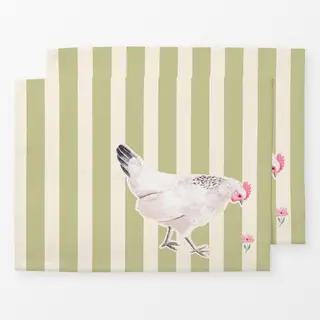 Tischset Huhn gestreift grün