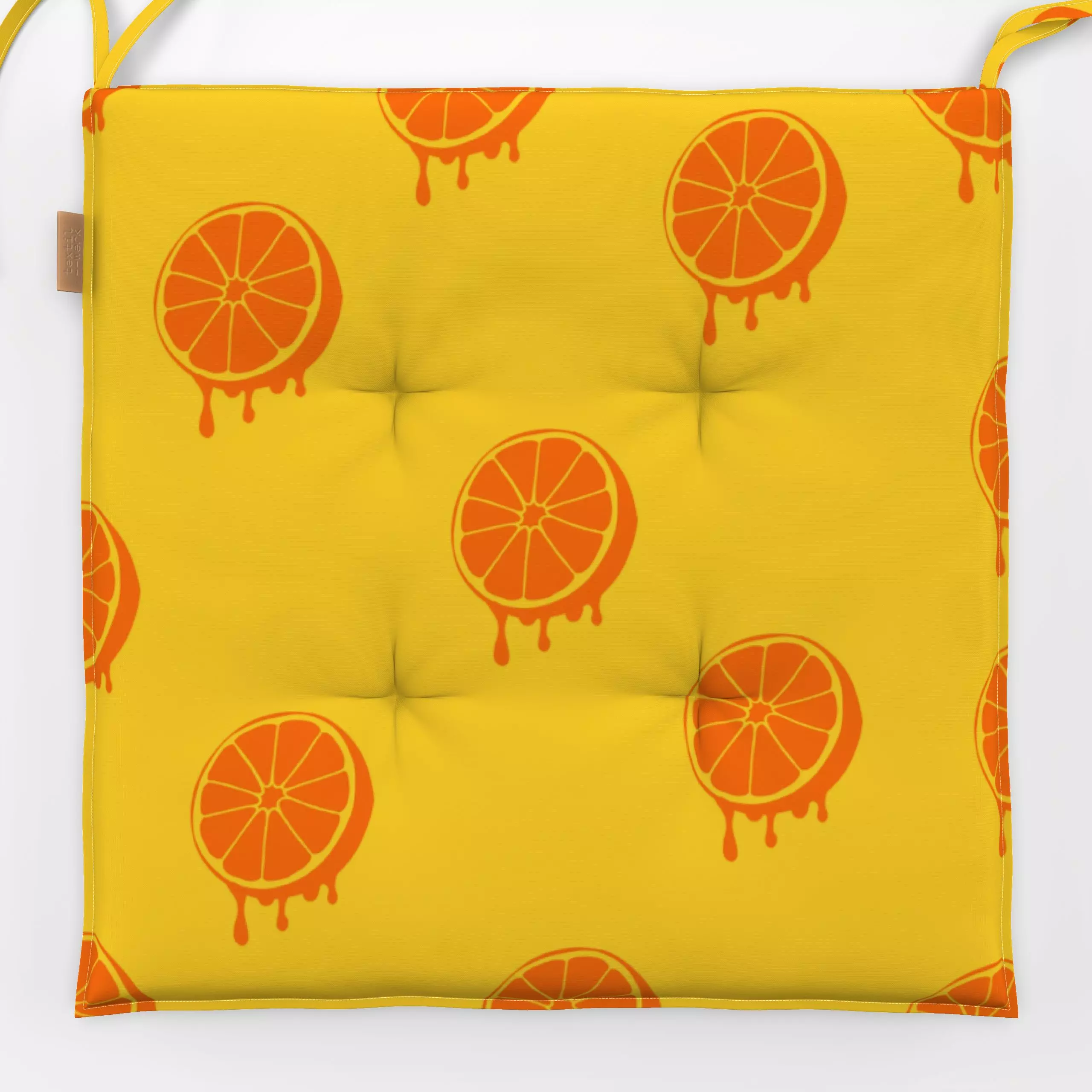Sitzkissen Juicy Orange Pattern - Sommer, Symbole & Muster, Früchte - von „textilwerk"; Illustration, Orange, Sommer, trend,...