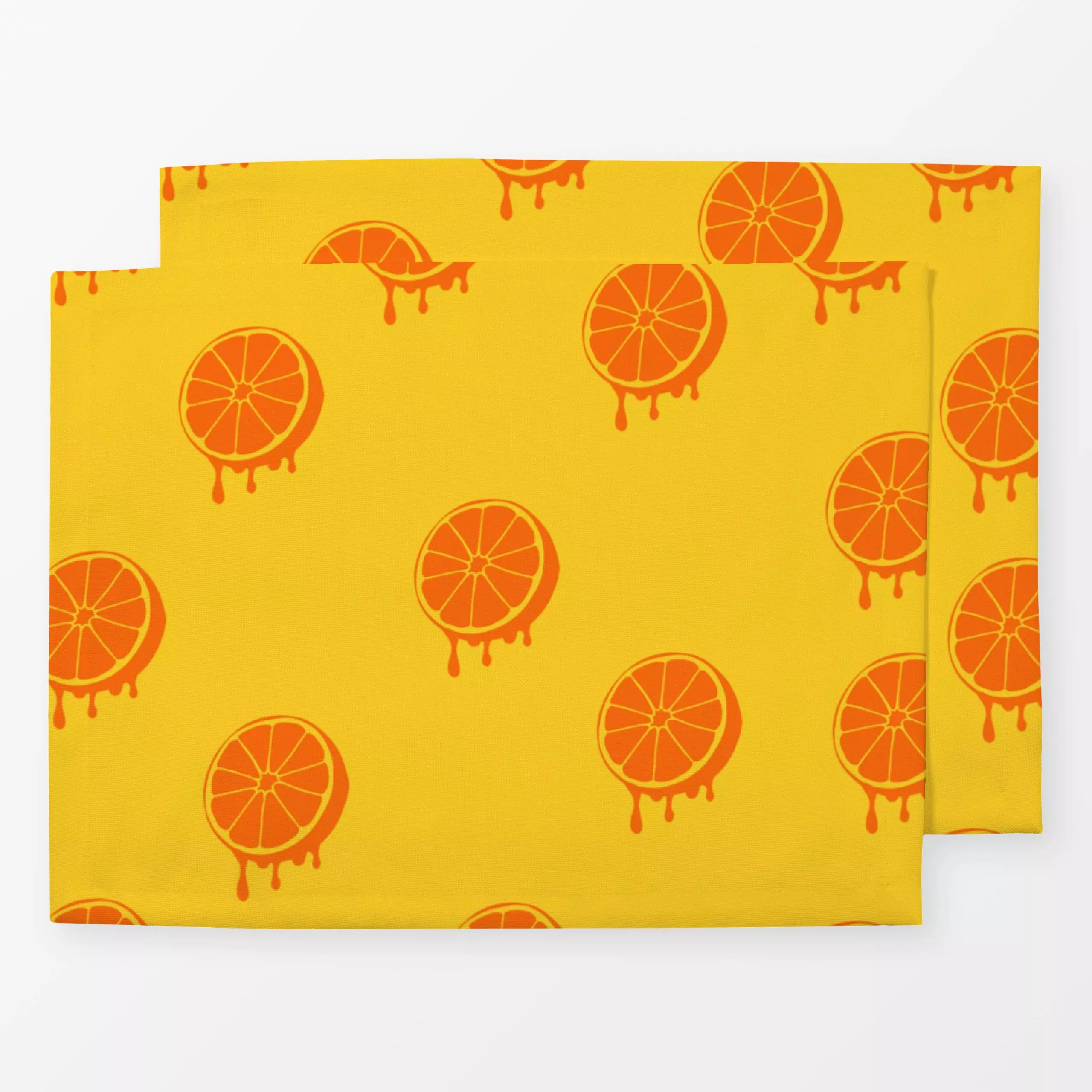 Tischset Juicy Orange Pattern, gemustert, Früchte, Sommer, von textilwerk