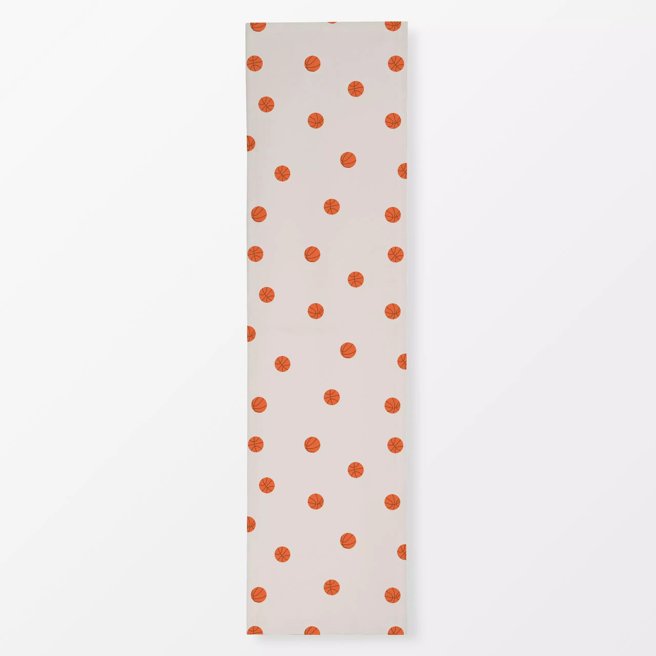 Tischläufer Basketball Muster 2 - Sport - von „textilwerk"; Illustration, Basketball, beige, Geschenk, Sport, minimalistisch...