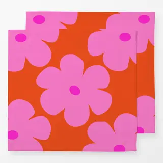 Servietten Sommerblumen Pink Orange