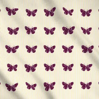 Meterware Schmetterling Blumen Streifen