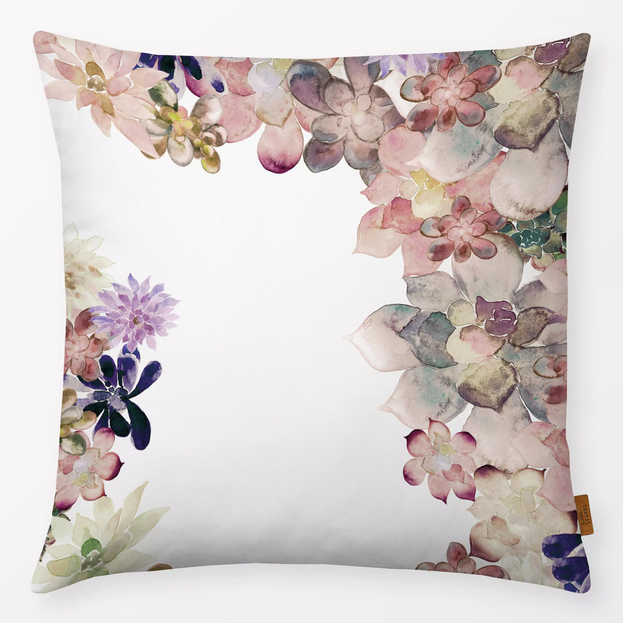 Kissen Meine Sukkulenten Pastel - Blumen & Florales, Frühling, Herbst, Sommer - von „Monika Strigel"