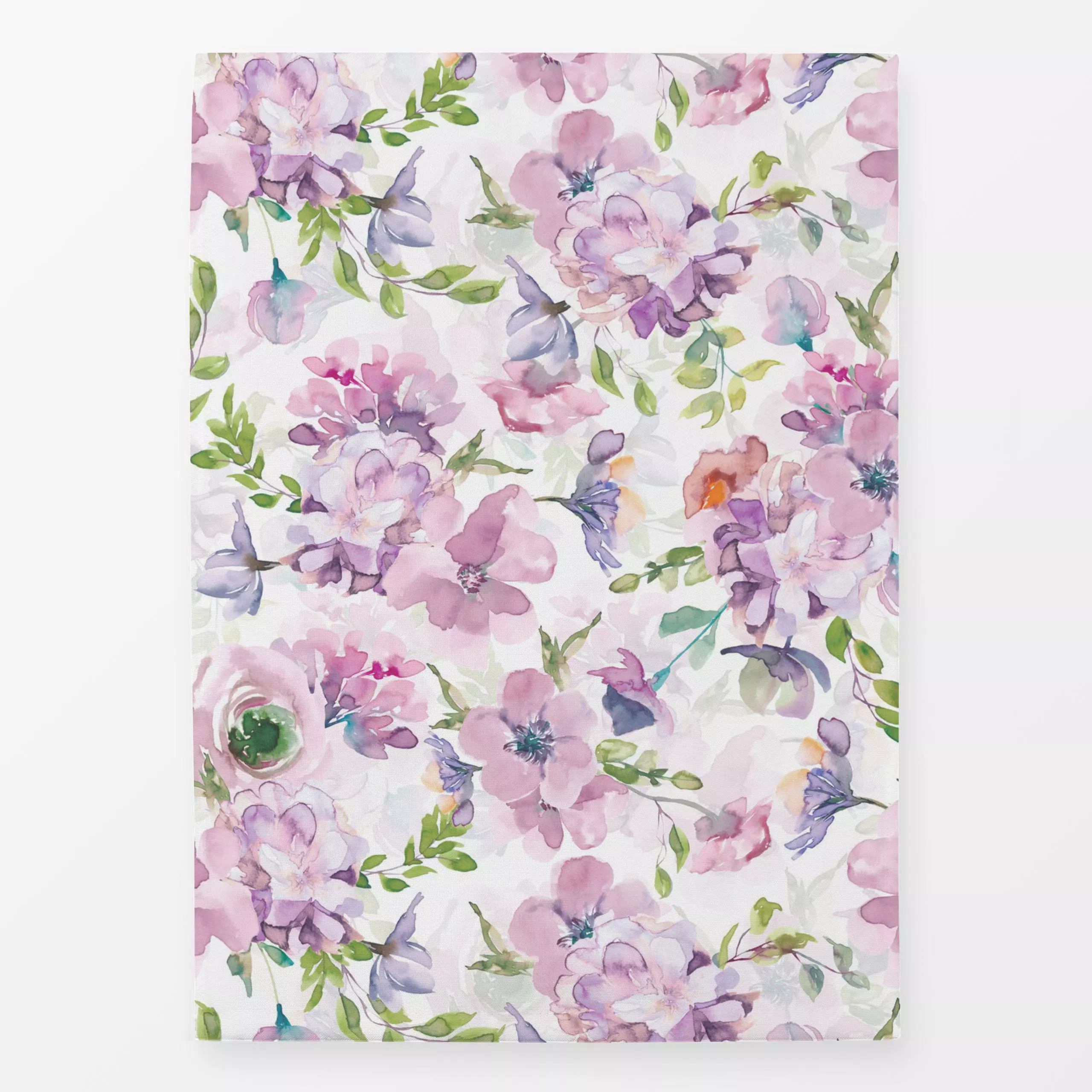 Geschirrtücher Lila Wasserfarben Blumenwiese - Blumen & Florales, Pflanzen & Botanik - von „Uta Naumann"; Muster, Wasserfarb...