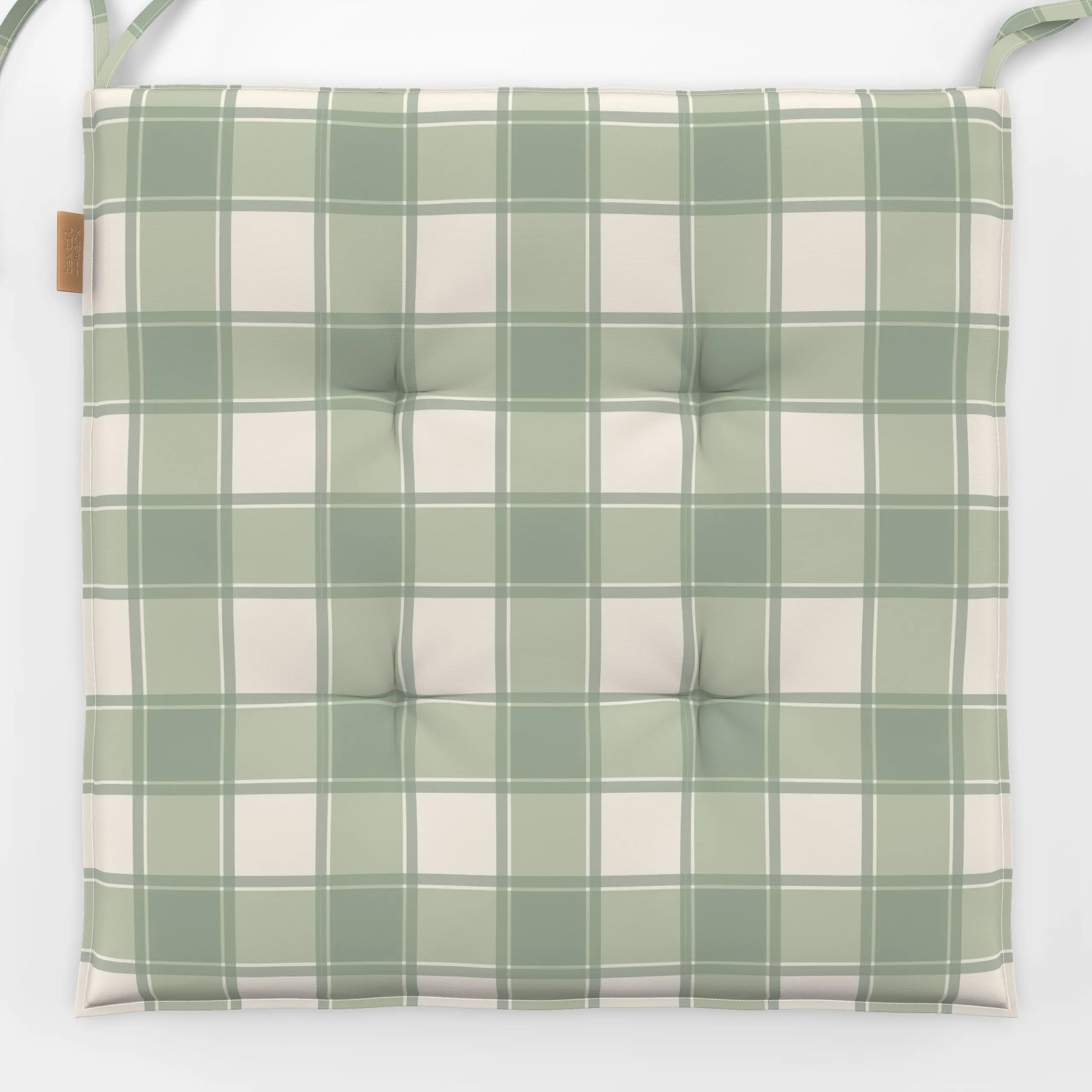Sitzkissen Retro Karo Schilfgrün - Sommer, Symbole & Muster, Retro & Vintage - von „Lena Living x tiny goods studio"; Karo, ...