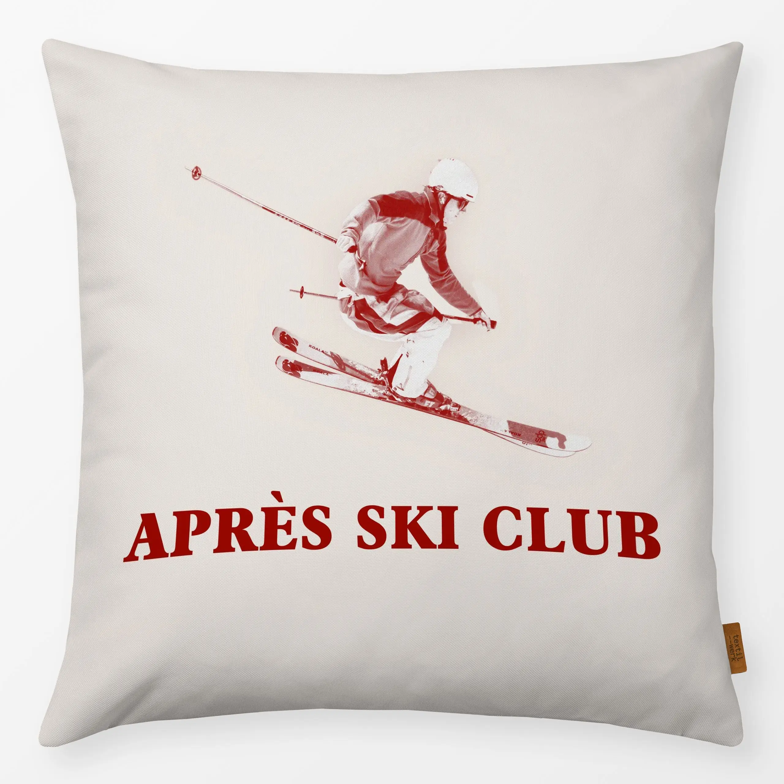 Kissen Après Ski Club Skifahrer - Sport, Winter - von „textilwerk"; Retro, Ski, geschenkidee, weihnachtsgeschenk, christmas,...