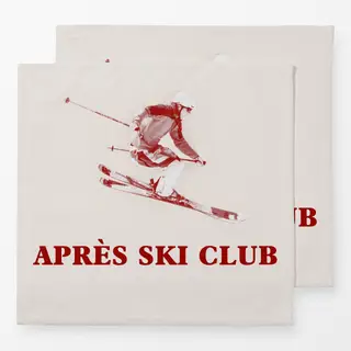 Servietten Après Ski Club Skifahrer