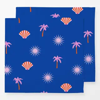 Servietten Sun Palm Pattern Blue