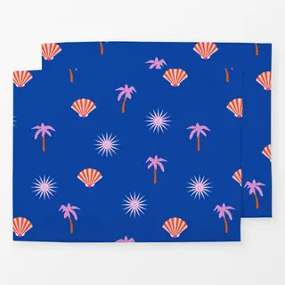 Tischset Sun Palm Pattern Blue