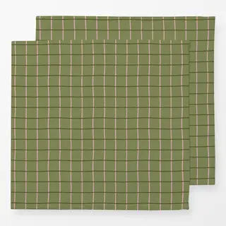 Servietten Checks & Lines oliv rosa