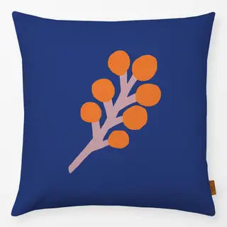 Kissen Frühling Zweig blau orange