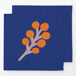 Servietten Frühling Zweig blau orange