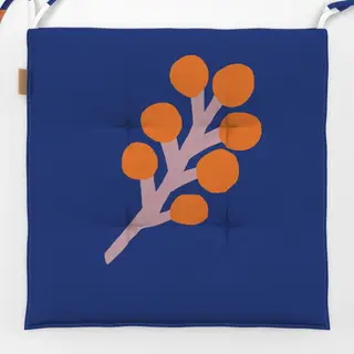 Sitzkissen Frühling Zweig blau orange